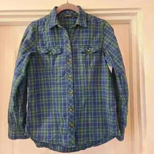 Eddie Bauer Flannel Style Button Up 100% Cotton xs